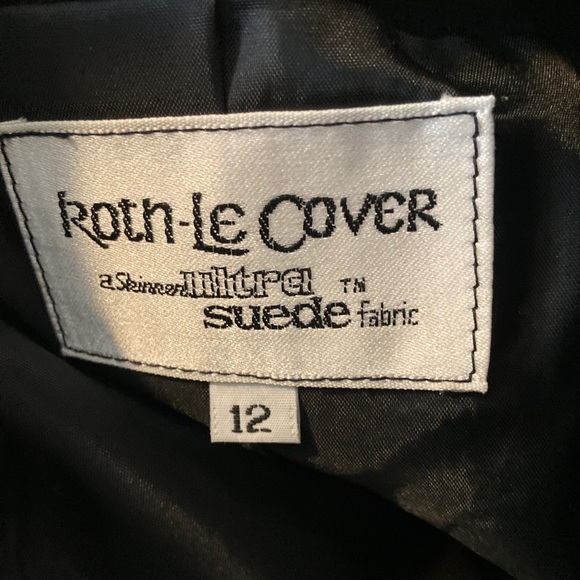 Roth Le Cover Black Suede Blazer Sport Jacket Vintage Size 16 80s 90s Open Style - Picture 4 of 5